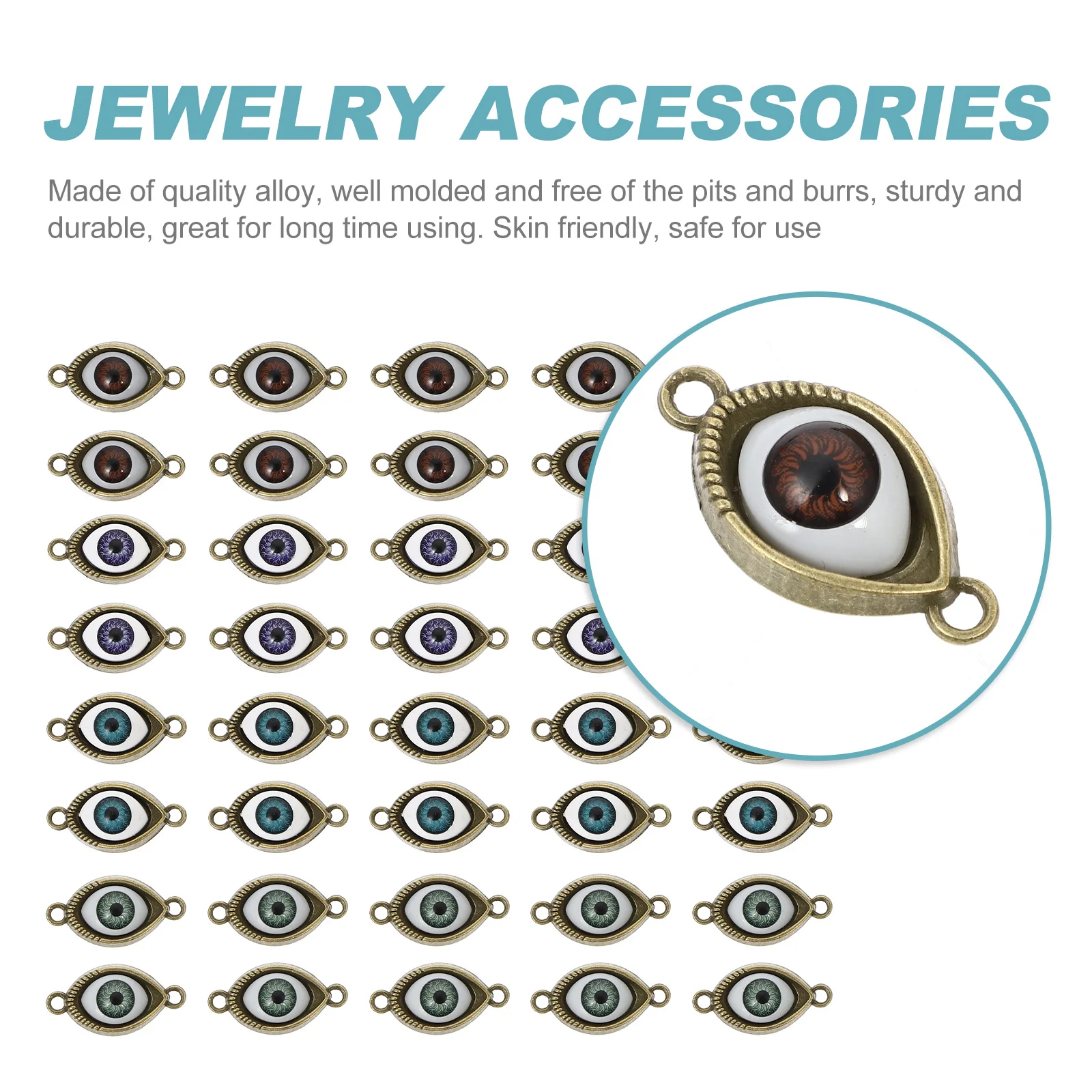 

40Pcs Vintage Alloy Eye Charm Pendants for Jewelry Making Necklace Bracelet Earring Craft DIY Pendant Charm Pendant Charms