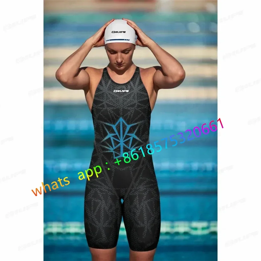 2023 Women Racing Swimsuit One Piece Professional Swimwear Quick Dry Bathing Suits Swimming Suit Long Knee Bodysuit Sportsuit