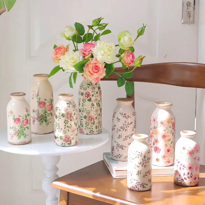 Vintage Ceramic Small Vases, Non Porous Hydroponic Vases, Living Room Desktop Decorations, and Home Decor Items