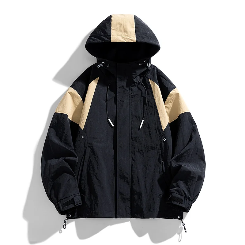 

Waterproof Jacket Men Outdoor Windbreaker Jacket Hooded Full Zip Coats Men Lightweight Softshell Outerwear Spring Fall 2351