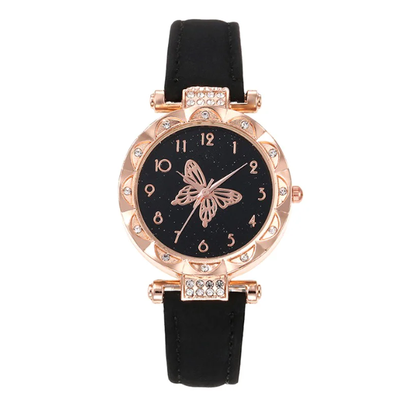 The New Women\'s Bracelet Watch Is A Stylish Simple Butterfly Five-piece Watch Set