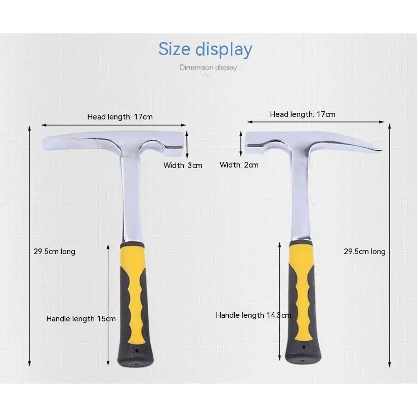 Siamese Mason Hammering Geological Geological Exploration Archaeological Hammer Plastic-coated Life-saving Blasting Hammer