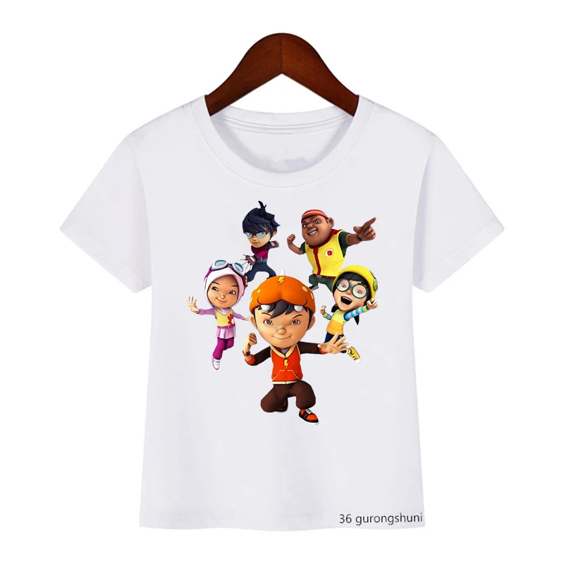 Funny Kids Tshirts Cartoon Boboiboy Friends Print Kids Clothes Summer Short Sleeve Teen T Shirt Cute Boys Tshirts Tops Wholesale