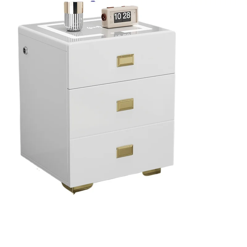 

Сейф для дома, прикроватная тумбочка, сейф, встроенный умный ящик для пароля по отпечатку пальца, 56 см, офисная защита от кражи