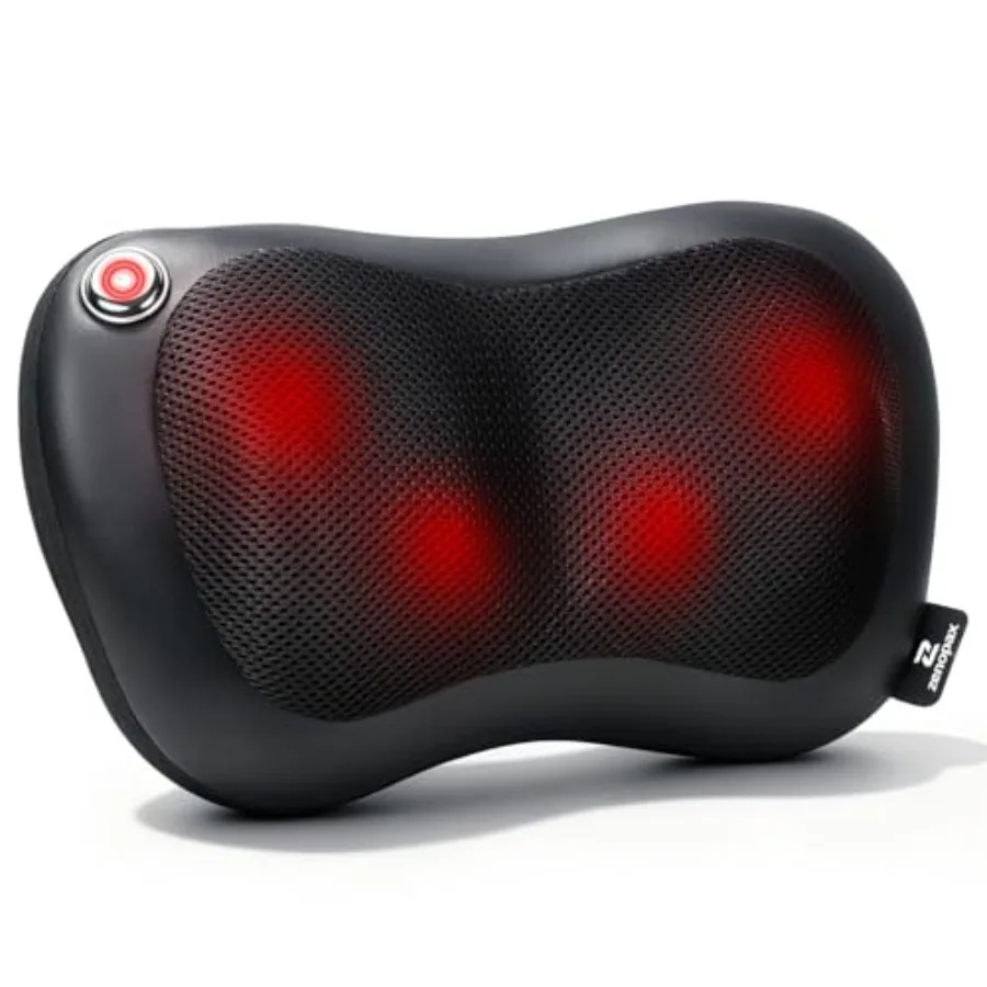 

Массажер для шеи и спины Zenopax Шиацу с подогревом, 3D-массаж глубоких тканей, беспроводной, перезаряжаемый, электрическая массажная подушка для мышц