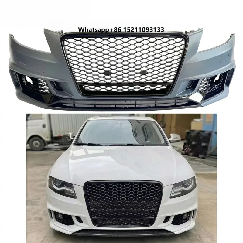 

Car A4 S4 B8 Facelift Upgrade RS4 B9 Style Front Bumper Body Kits With Grille A4 S4 B8 2008-2012