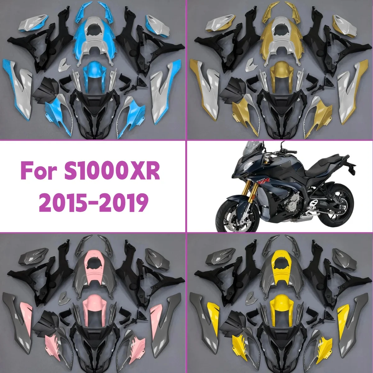 

For 2015-2019 BMW S 1000XR Injection Molded Motorcycle Fairings Panel Kit 15-19 S1000XR New Style Fairing Set
