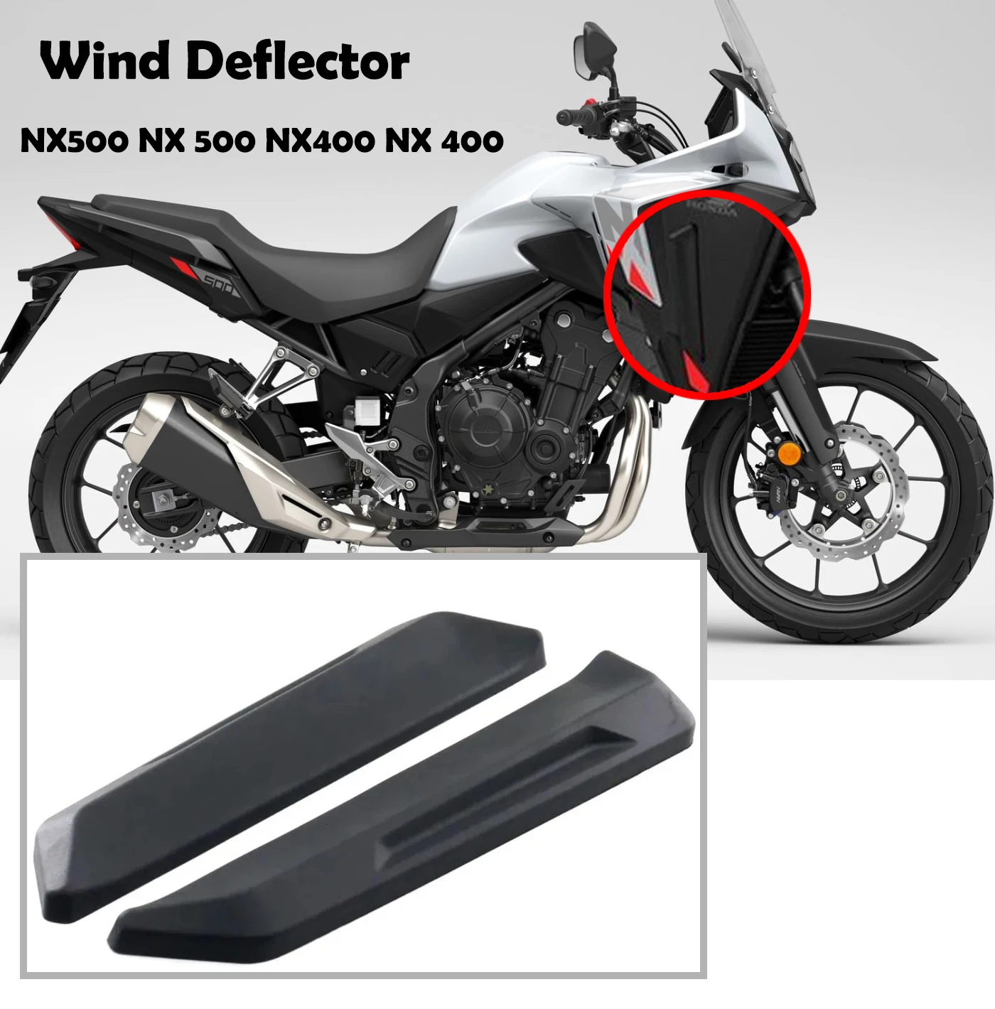 

NEW Motorcycle Accessories Side Wind Deflector Deflector Fairing Radiator Kits Black For Honda NX500 NX 500 2024