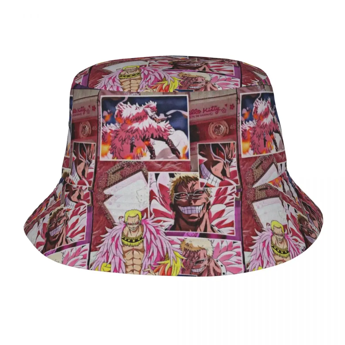 Streetwear Doflamingo Bucket Hats Damen Faltbare Outdoor-Sportmütze Einteilige Anglermütze Sommer Reise Kopfbedeckung Bob