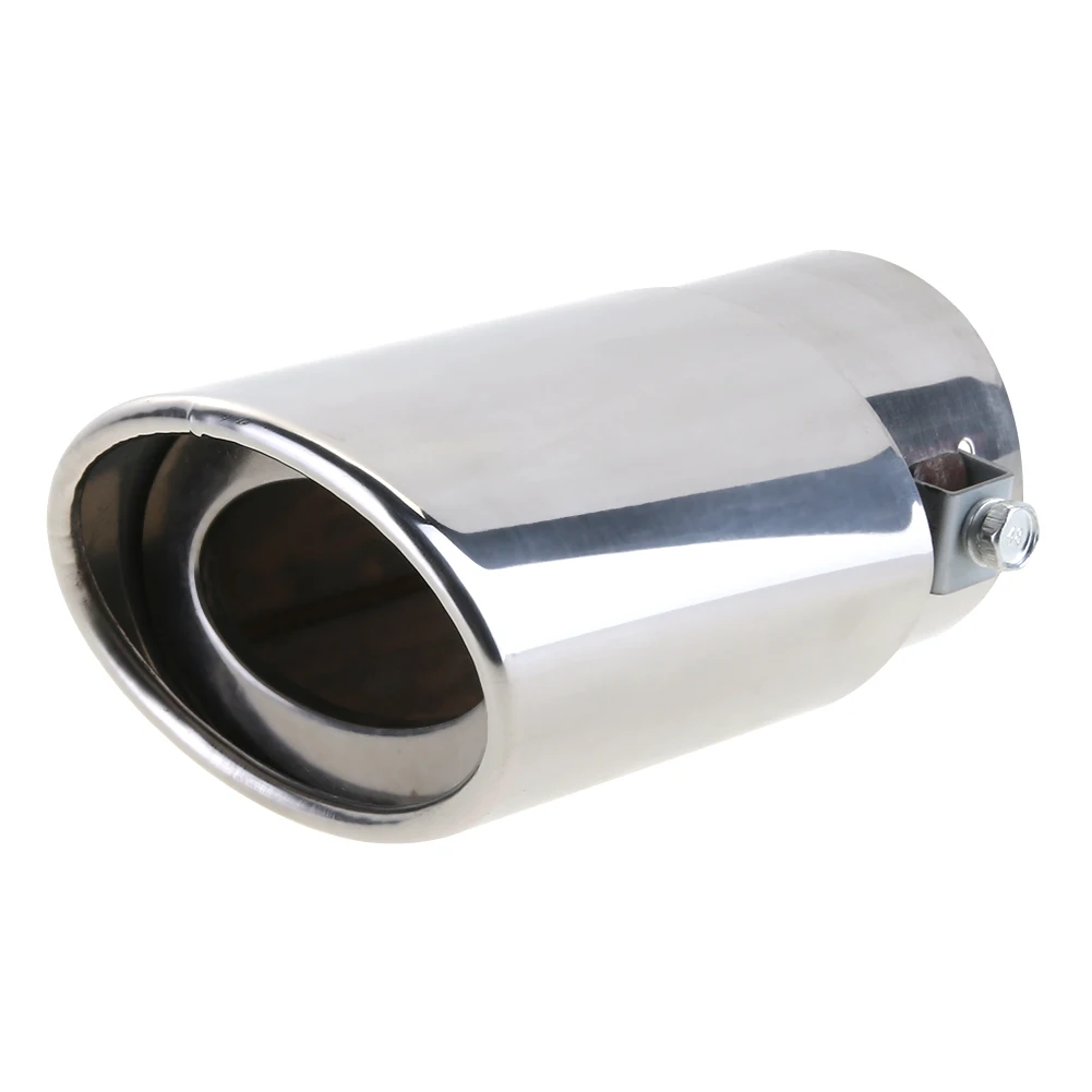 Universal Exhaust Pipe Tail Throat Stainless Steel Exhaust Tail Muffler Chrome Round Car Mufflers Exhaust Tail Car Accessories