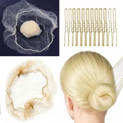 Reti per capelli da 20 pezzi invisibili e Set di forcine per capelli a forma di U da 30 pezzi per donne, ragazze, danza del creatore di panini per balletto