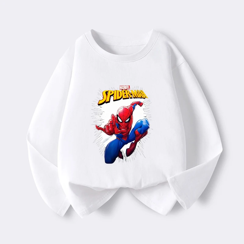 

Unisex Spider Man Marvel Anime Long Sleeve T-Shirt Cartoon Cotton Top for Men And Women