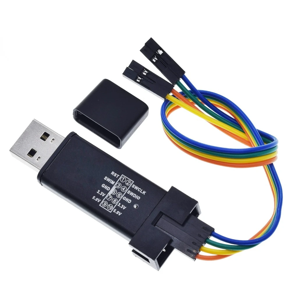 5PCS 1Set ST LINK Stlink ST-Link V2 Mini STM8 STM32 Simulator Download Programmer Programming With Cover DuPont Cable ST Link V2