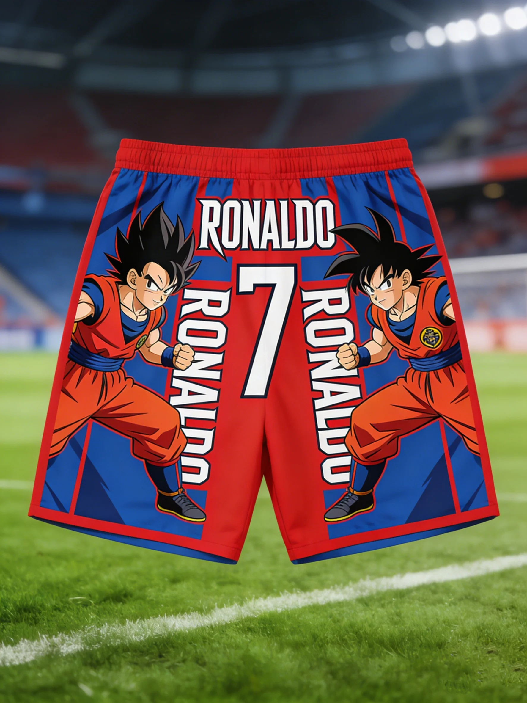 

Summer Dragon Ball Anime RonaldoY2K Men's Pants, Outdoor Football Sport Pants, Quick-drying Beach Pants, Casual Loose Shorts