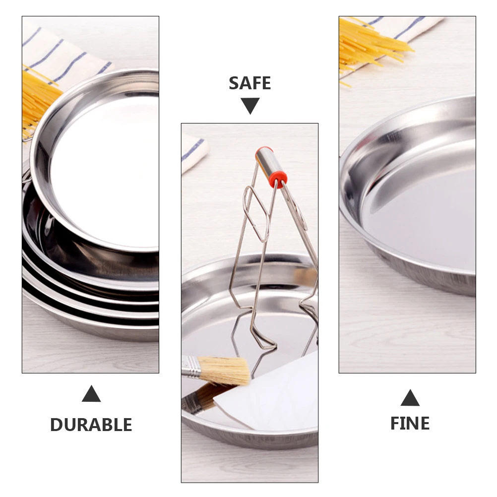 

Stainless Steel Steaming Plate Multifunctional Cooking Dish Double Handle Compact Design Fish Veggie Rice Tamale Crab