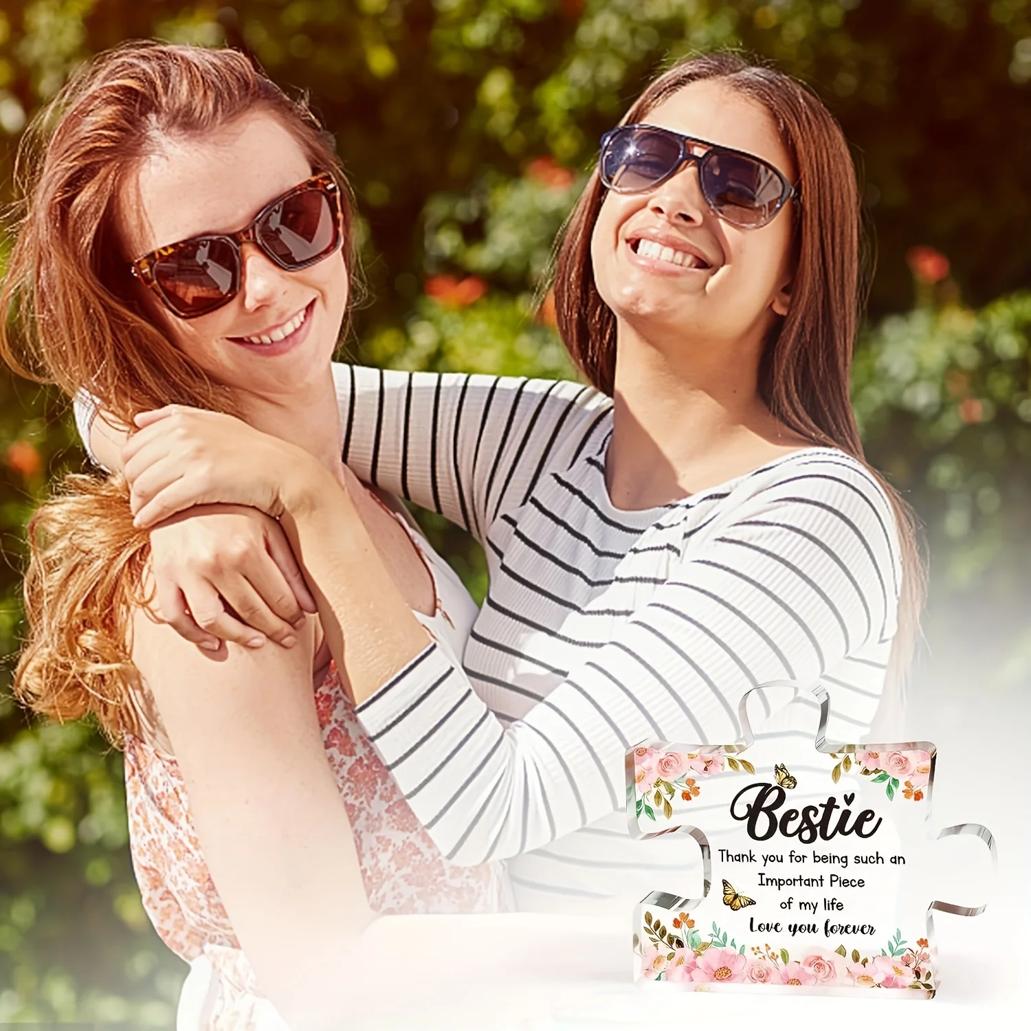 قطعة واحدة، هدايا عيد ميلاد أفضل صديق - زخارف ألغاز كتلة أكريليك 3.9 × 3.3 بوصة - هدايا أفضل صديق رقيقة للنساء #5