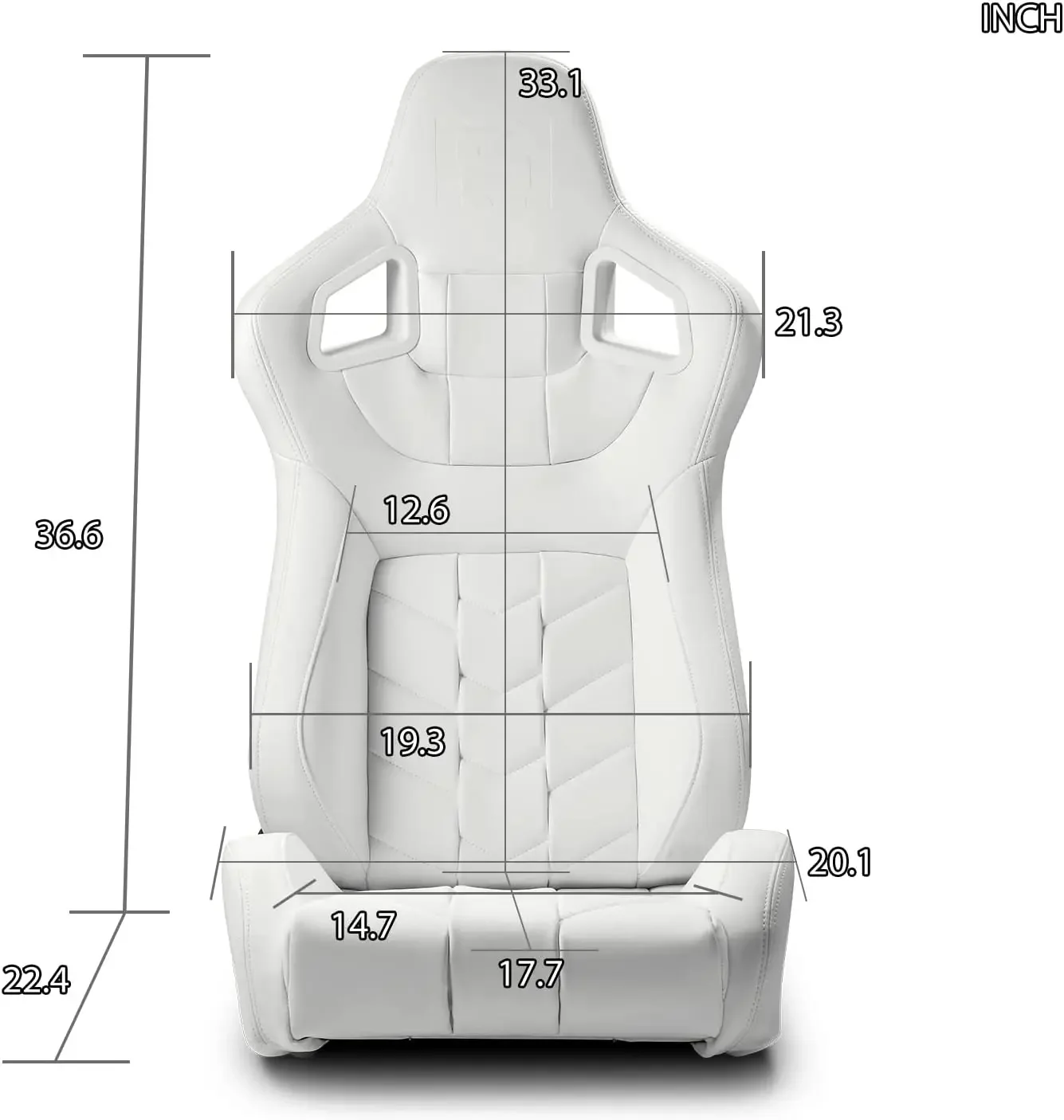 JBR9009 White Racing Seat Customized Logo PVC Bucket With Leather Carbon Fiber Cloth Material For Car Use