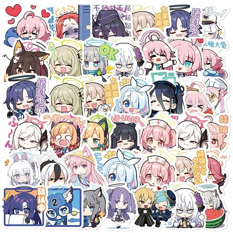 50PCS Anime Blue Archive Takanashi Hoshino Girl Stickers For Laptop Guitar Phone Lage Waterproof Graffiti Helmet Car Decal