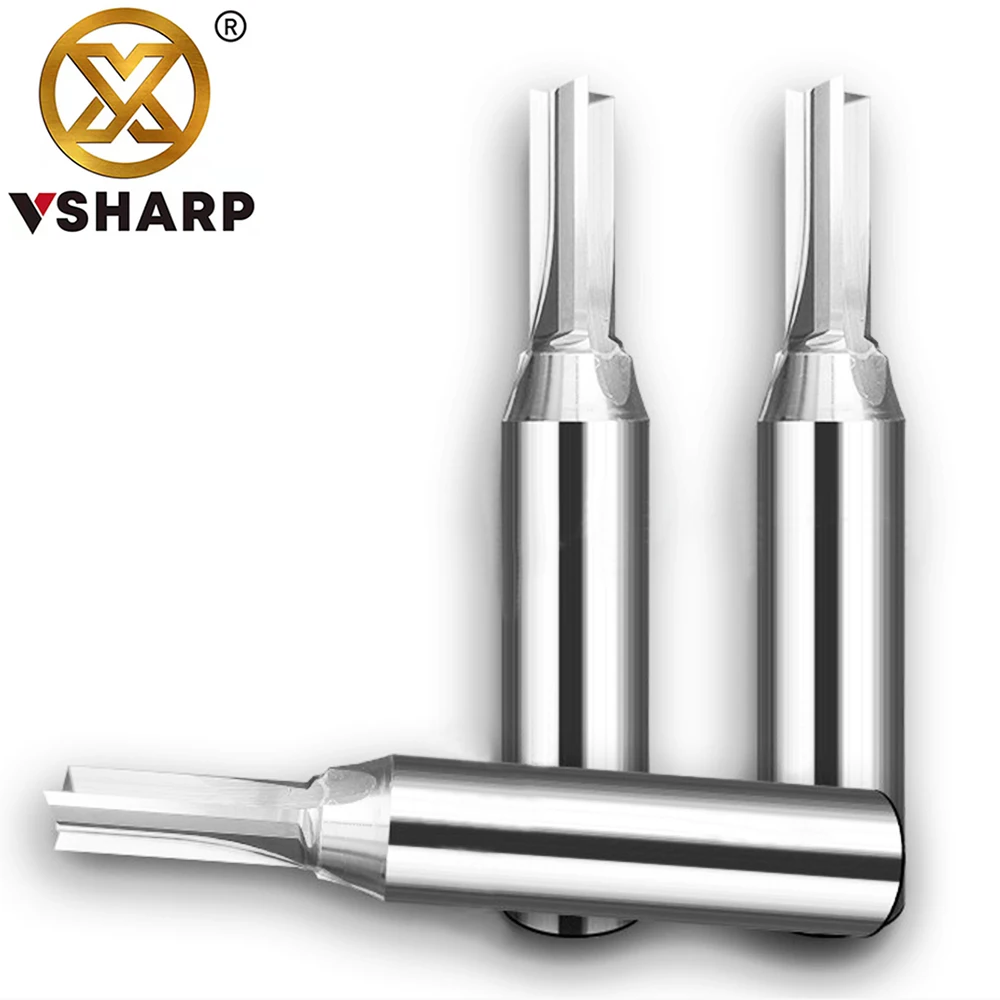 Imagem -03 - Vsharp Flautas Multifunções Tct Bit Reto Rápido Entalho Corte Carboneto Liga Carpintaria Roteador Bit para Madeira Mdf