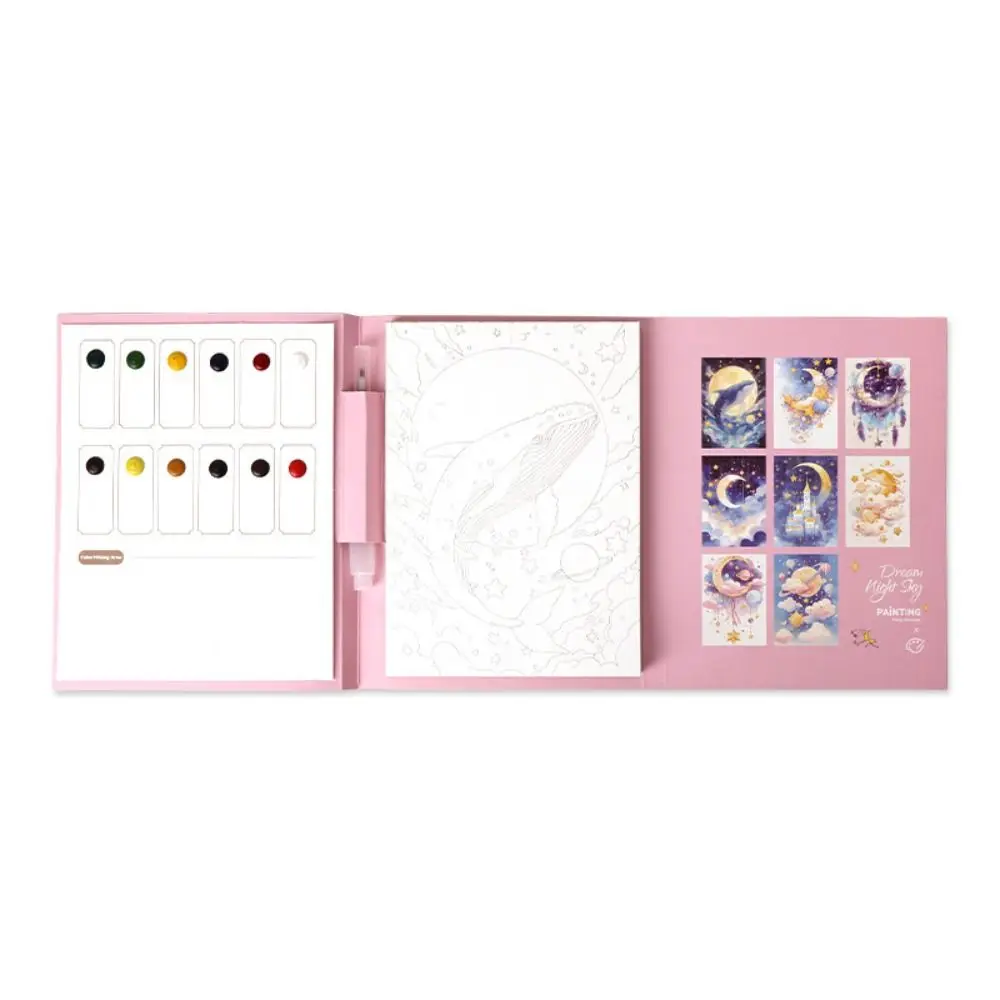 

Тройной набор книг-раскрасок поставляется с пигментной кистью для рисования, блокнот для декомпрессионного рисования «сделай сам», портативный блокнот для художественной живописи