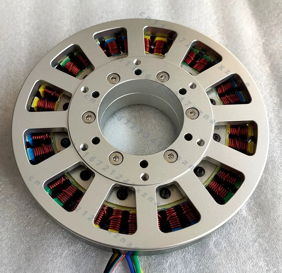 215mm Diameter Hollow Shaft, Ultra-thin 34mm, Low Speed High Torque, Hall Sensor, for Robot AGV，10Nm Torque BLDC Motor 54N60P