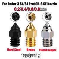 MK8 Nozzle CR-6 SE 0.2 0.4 0.6 0.8mm Nozzles For Creality CR6 SE CR5 PRO /Ender 3 S1 pro / CR10 V2 / Ender 5 nozzle 3D Printer