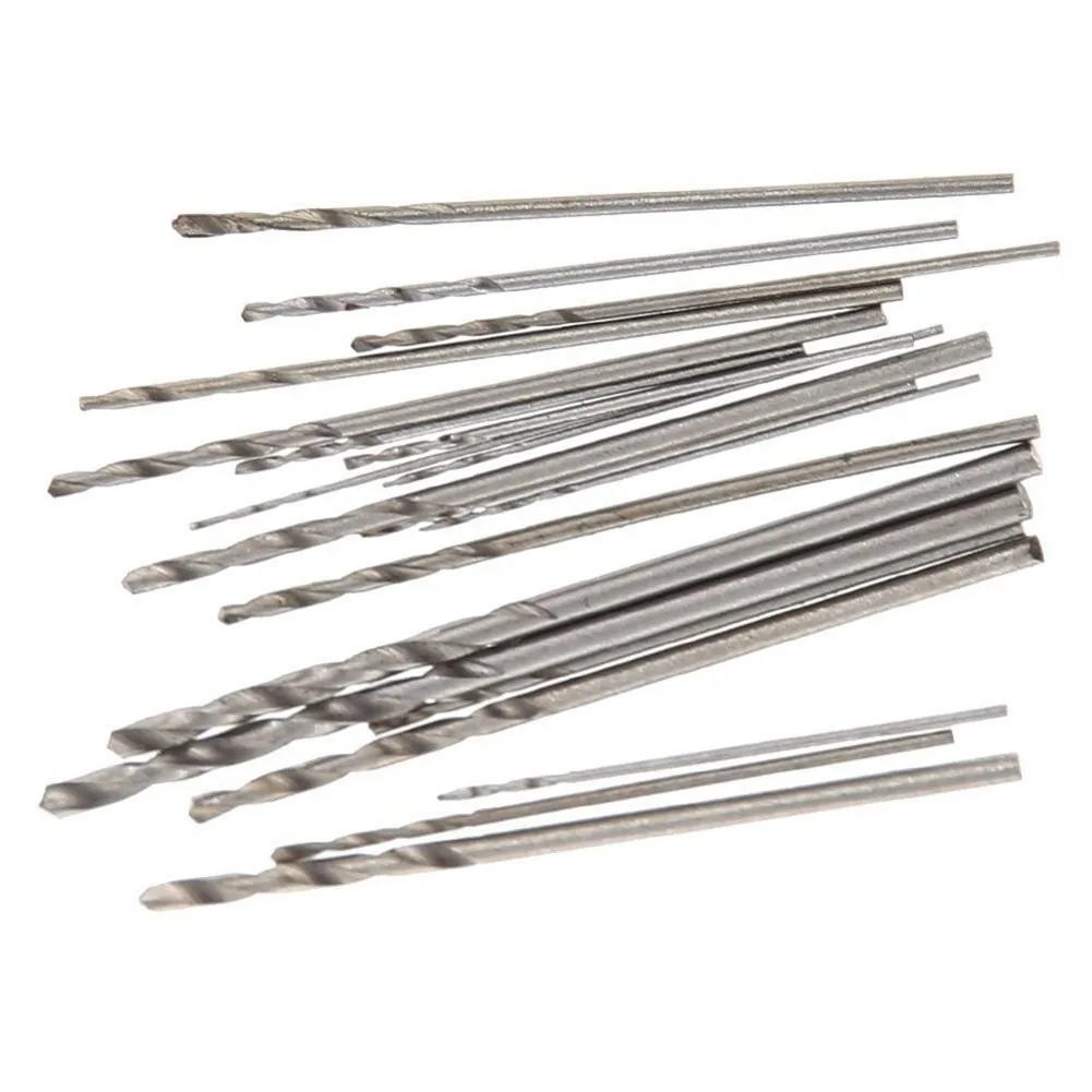 20pcs 0.3mm-1.6mm Silver High Speed Steel Drill Bit Set HSS For Precision Crafts Watch Repair Modeling Electronic Products