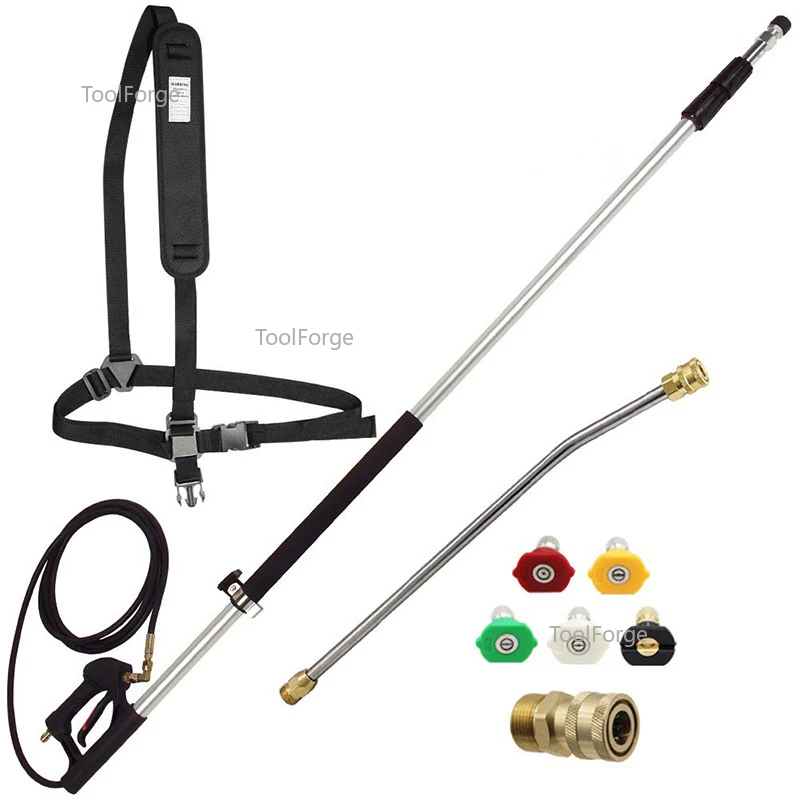 

24 Foot 5-section Telescopic Rod 4000 PSI Commercial Grade Telescoping Pressure Washer Wand for Pressure Washers with Belt