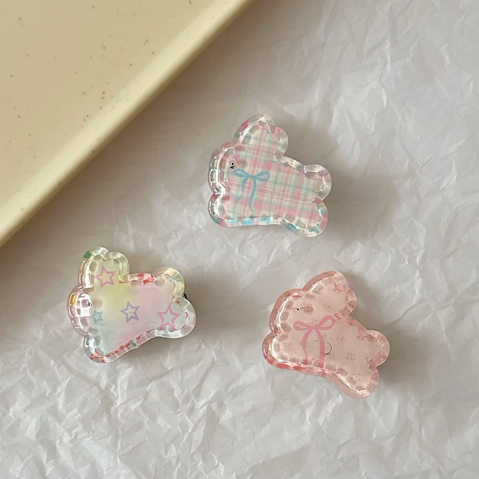 Y2K Bunny Hair Clip For Women Girls Sweety Acrylic Duckbill Clip Rabbit Shaped Jelly Colored Hair Clip Hair Accessory 1/5/10pcs