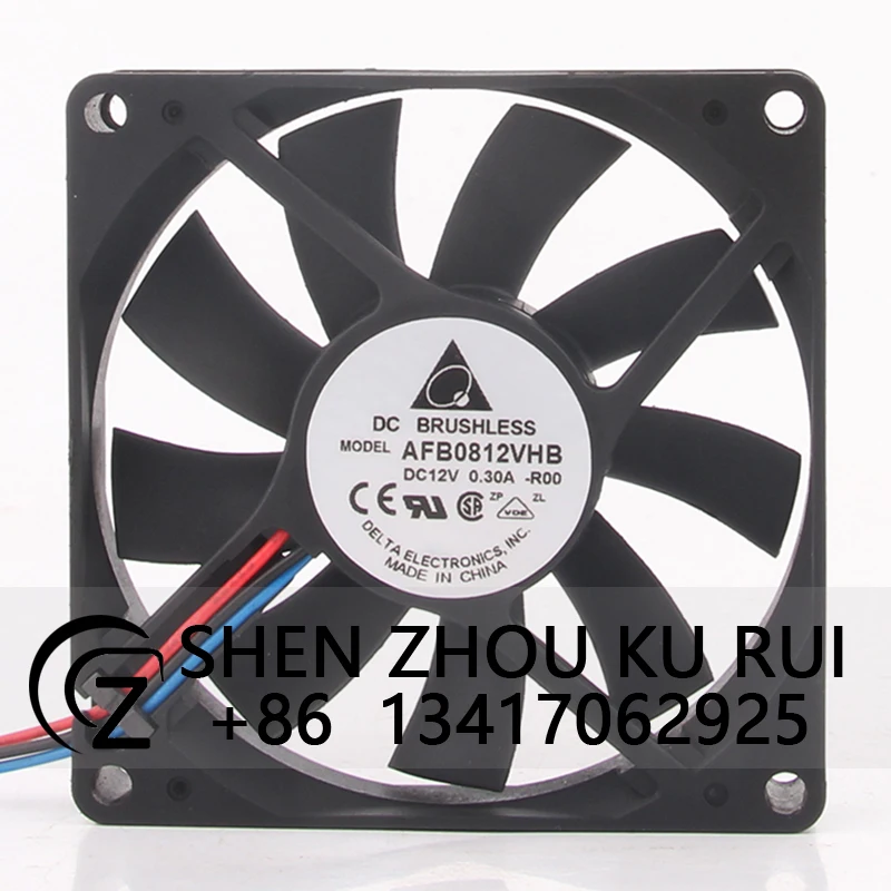 AFB0812VHB Case Fan Dual Ball Bearing for DELTA DC12V 0.3a 80x80x15mm 8cm 8015 CPU Chassis Heat Dissipation Cooling Fan