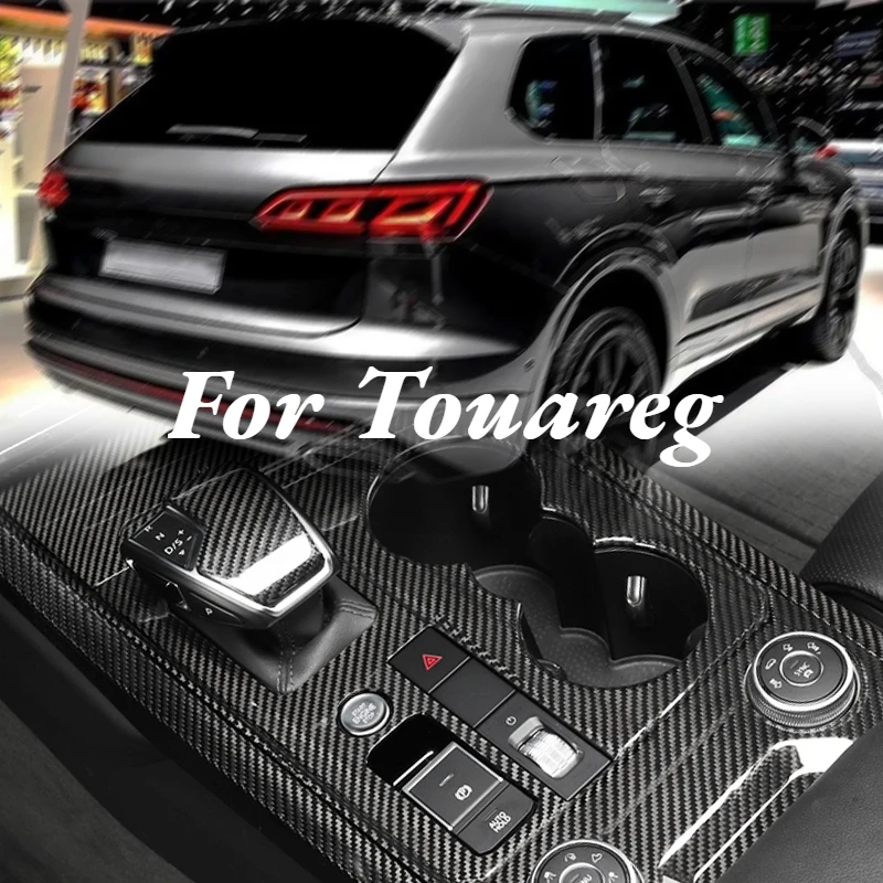 

tantan Carbon Fiber Car Inner Gear Shift Panel Cover Sticker Trim Interior Custom Accessories For TOUAREG 2019 2022