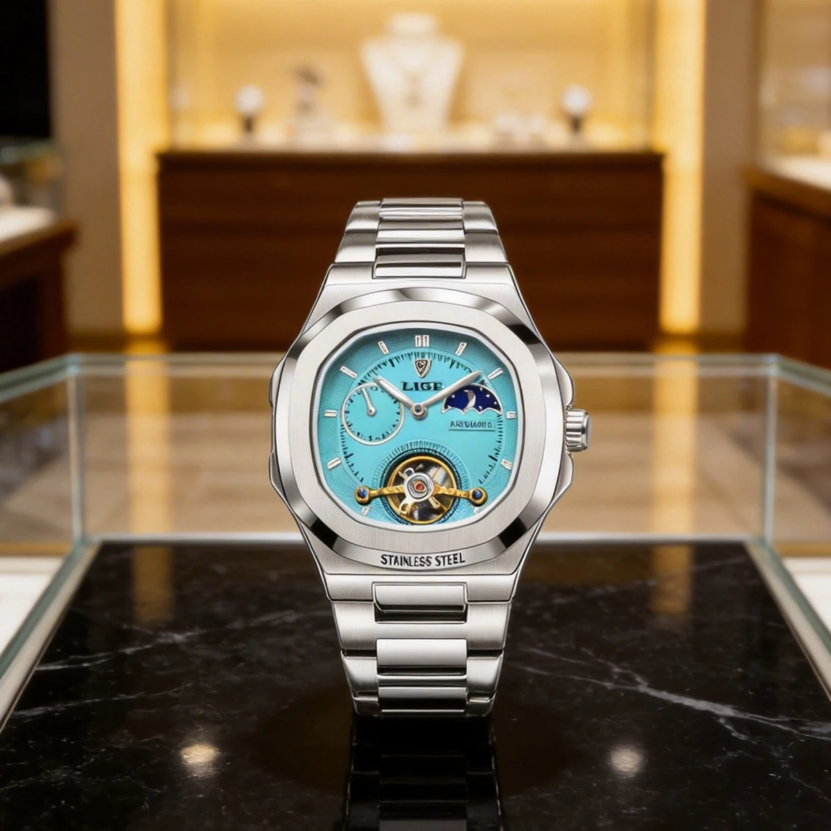 

Новые мужские часы LIGE, роскошные деловые часы, водонепроницаемые, с золотым циферблатом, модные мужские наручные часы, Relogio Masculino