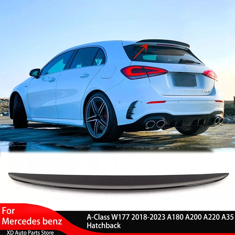 

For Mercedes A-Class W177 2018-2023 A180 A200 A220 A35 Hatchback Rear Roof Trunk Spoiler Tail Wings Fixed Wind Trunk Wing Lip