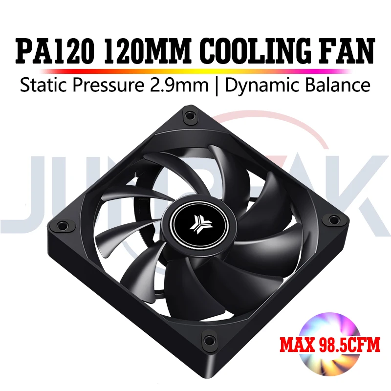 JUMPEAK PA120 120mm Cooling Fan Quiet 4PIN PWM 2000RPM 98CFM High Performance 12cm Fans For PC Computer Case CPU Cooler Radiator