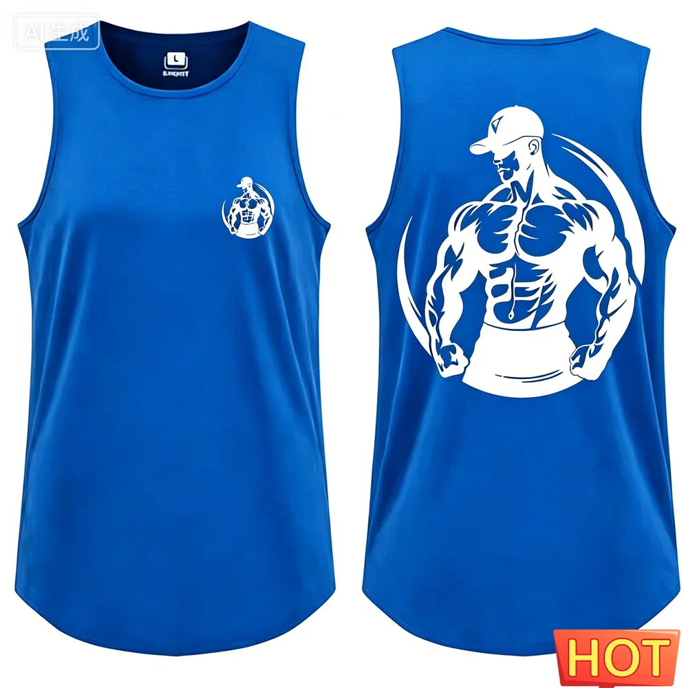 Summer Men's Quick drying sleeveless T-shirt Muscle men's t-shirts and tank tops Fitness Athletic Casual Sporty men fitness vest