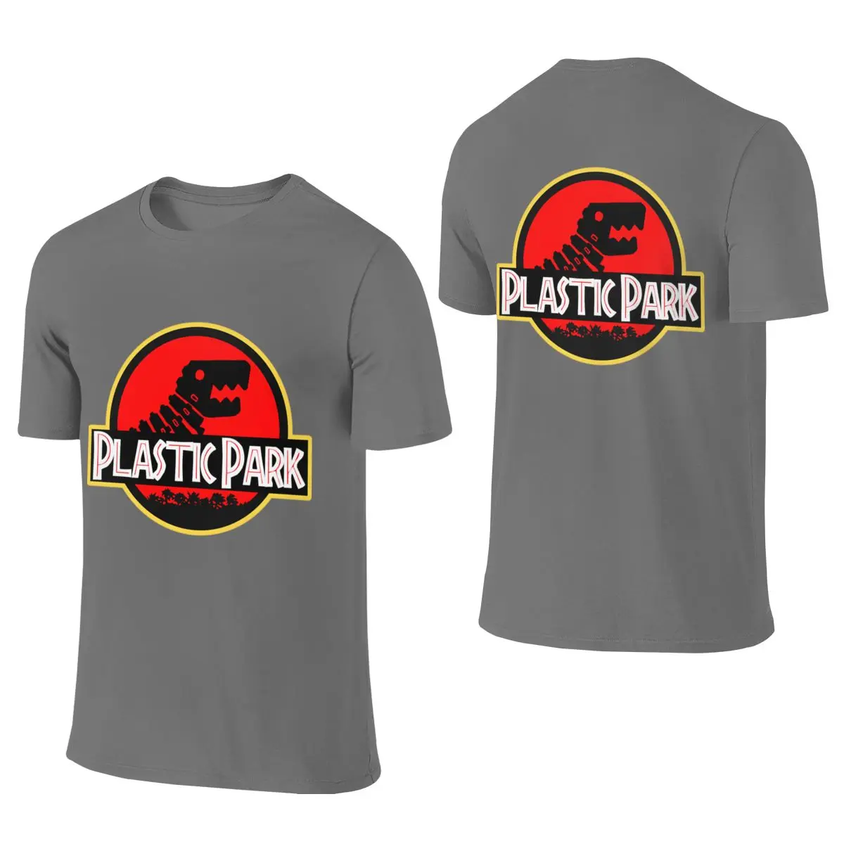 Plastic Park Flexi Rexi 3D Printing Casual Reversible T-shirt Simple Commuting Anti-Static Short Sleeve