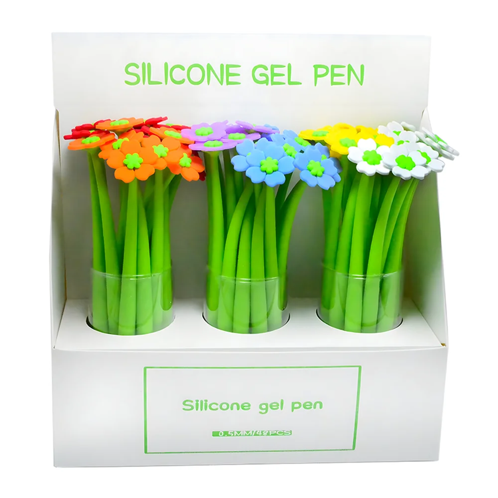 Japanese Cute Flowers Pens Fun Funny Kawaii Writing Gel Pen Cool School Kids Aesthetic Elegant Stationery Office Journal Supply