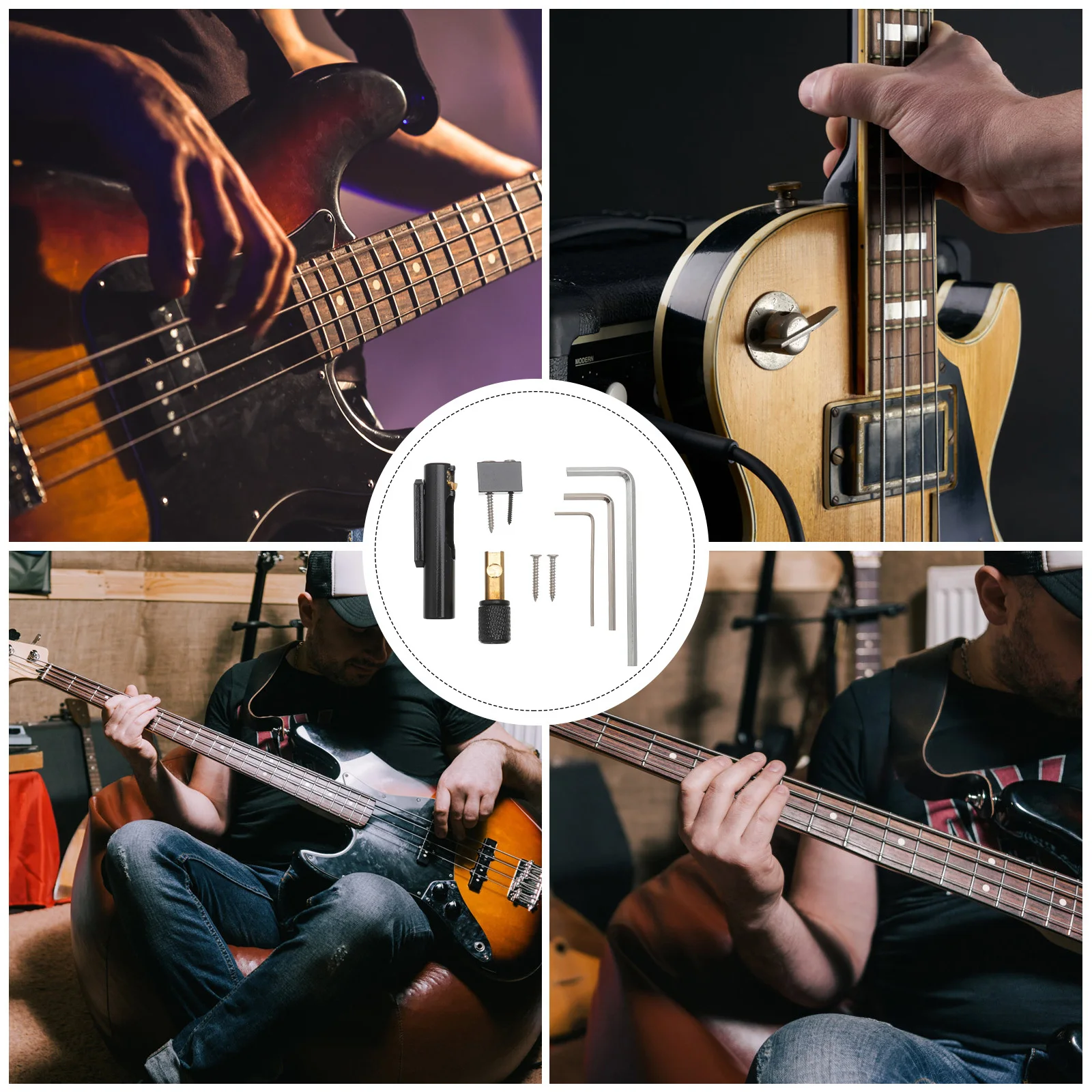 Струнный бас-бридж, черный прочный материал, модификация не требуется, многофункциональный аксессуар для гитары Ga1121