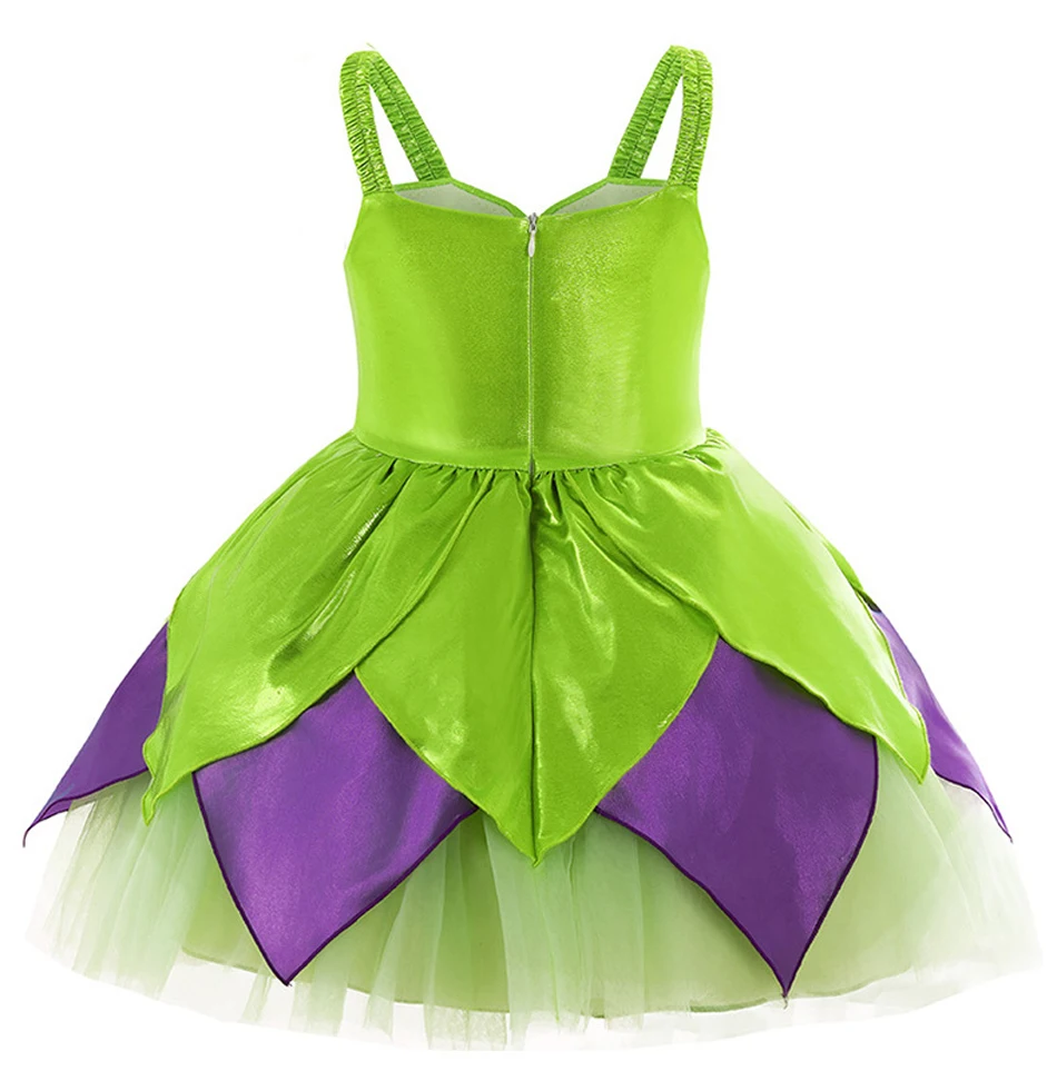 Girls Tinker Bell Cosplay Costume Kids Princess Fairy LED Light Dress Wing Halloween Princess Costume Elve Party Tinkerbell