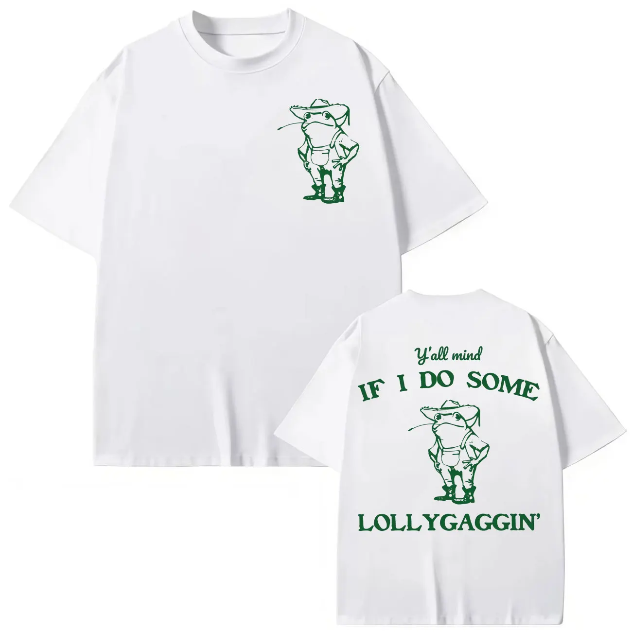 

Y'all Mind If I Do Some Lollygaggin' Funny Frog Meme T-shirt Men's Women's Clothing Fashion Y2k Short Sleeve T-shirts Streetwear
