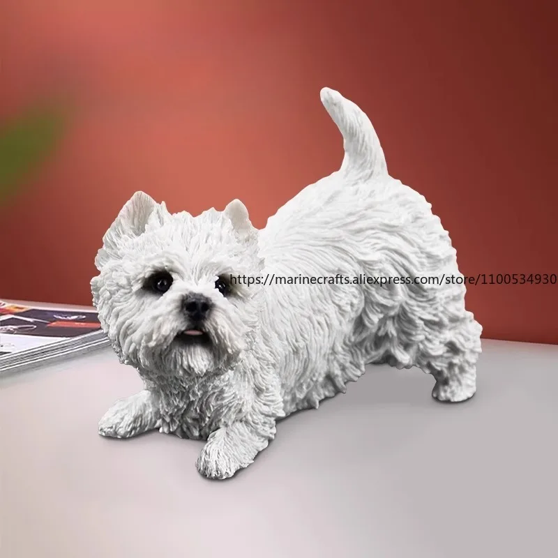 Adorable West Highland White Terrier Dog Model Cute Realistic Car Decor Collectible Figurine Perfect Gift for Dog Lovers
