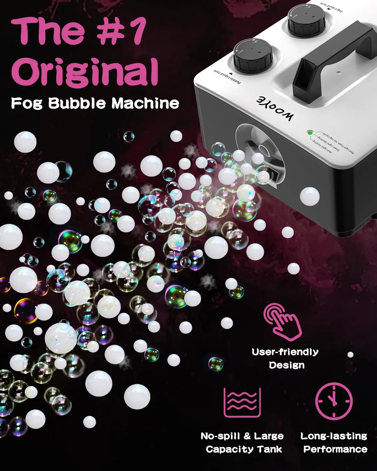 Fog Maker Bubble Generator Portable Smoke Blower Indoor Outdoor Party Wedding Birthday Photograph Christmas Halloween