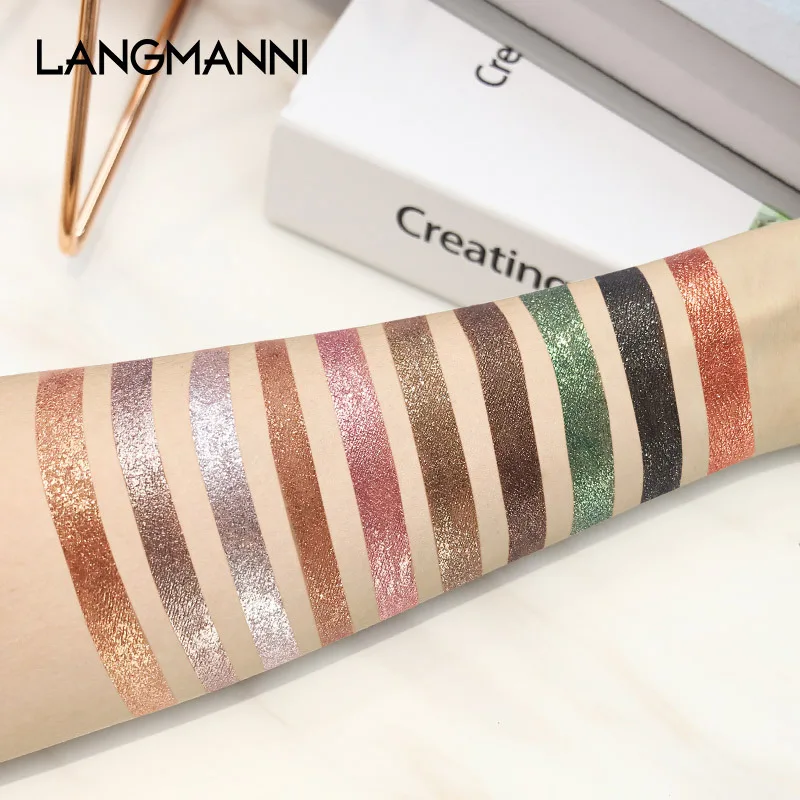 10-Farben-flüssiges Glitzer-Lidschatten-Set, Glitzer für Augen, Glanz, wasserfest, schimmernd, Lidschatten, Make-up, koreanische Damenkosmetik