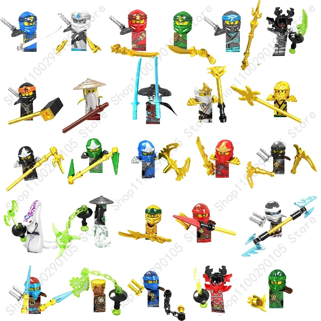 GA131~GA148 Anime Figs Jay Cole Kai Yang Shinobi Dolls Mini Action Toy Figura Building Blocks Kids Assemble Toy Model Gifts