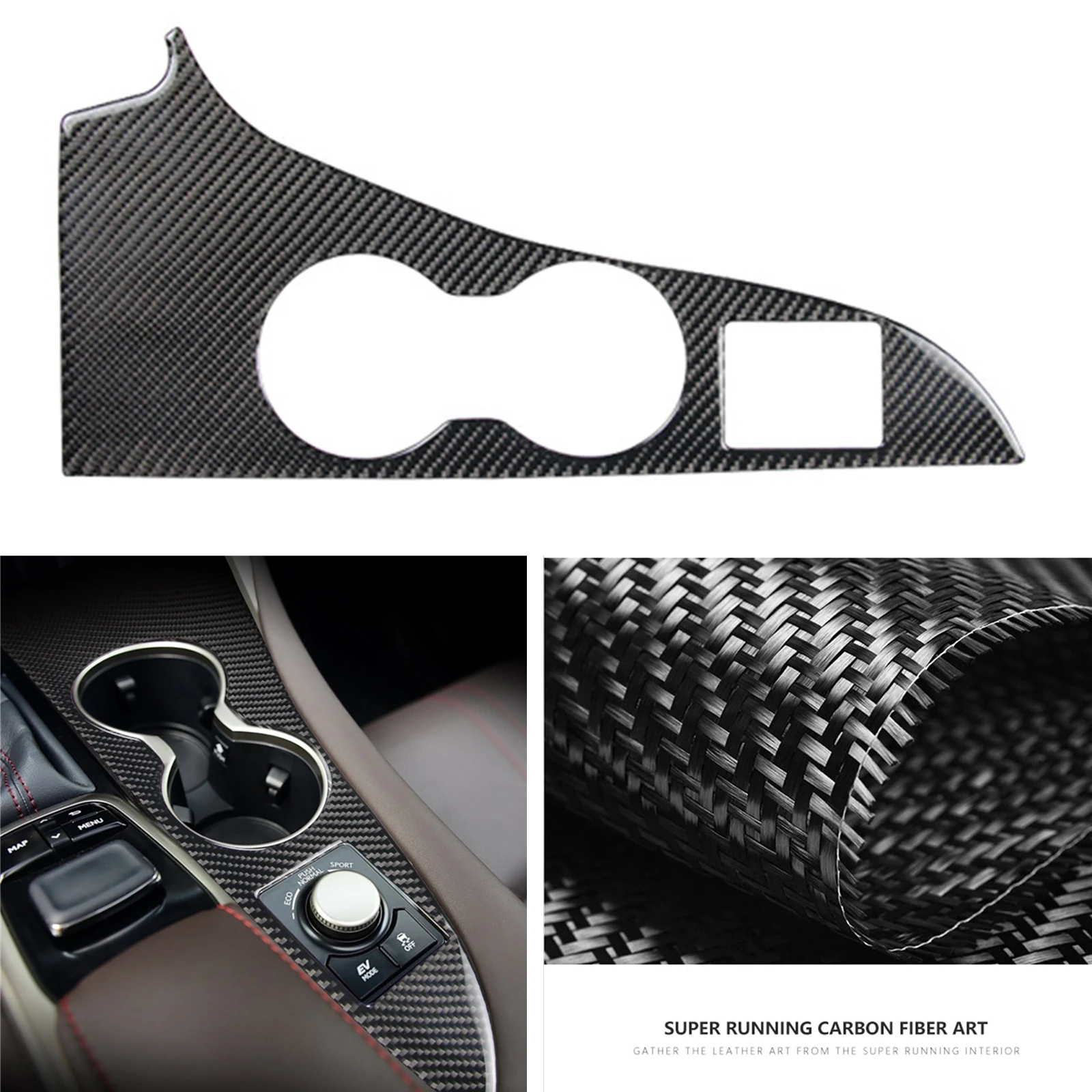 

Center Console Water Panel Trim Sticker Drink Holder Cover Frame Gasket Carbon Fiber For Lexus RX350 450h 2016-2019