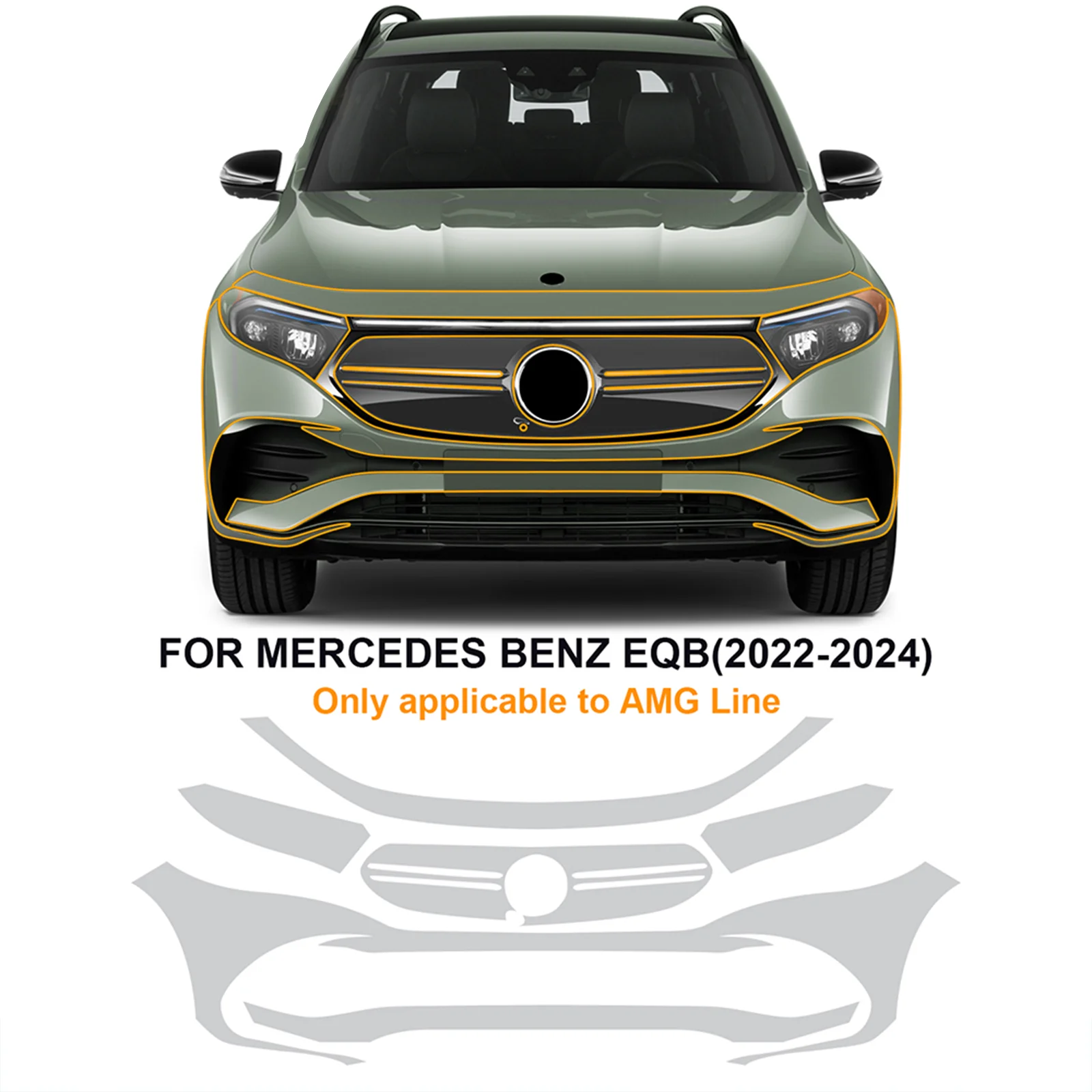 

For Mercedes-Benz EQB 2022-2024 TPU Body Bumper Door Pre-cut Sticker Paint Protection Film PPF Scratch-resistant And Transparent