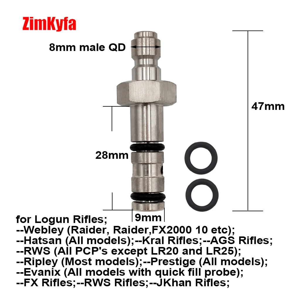 Air Quick Filling Probe Adap for FX Hatsan,BSA,Webley,SMK Artemis,Cricket,WEIHRAUCH,Walther Rotex R8 and RM8 Brocock Replacement