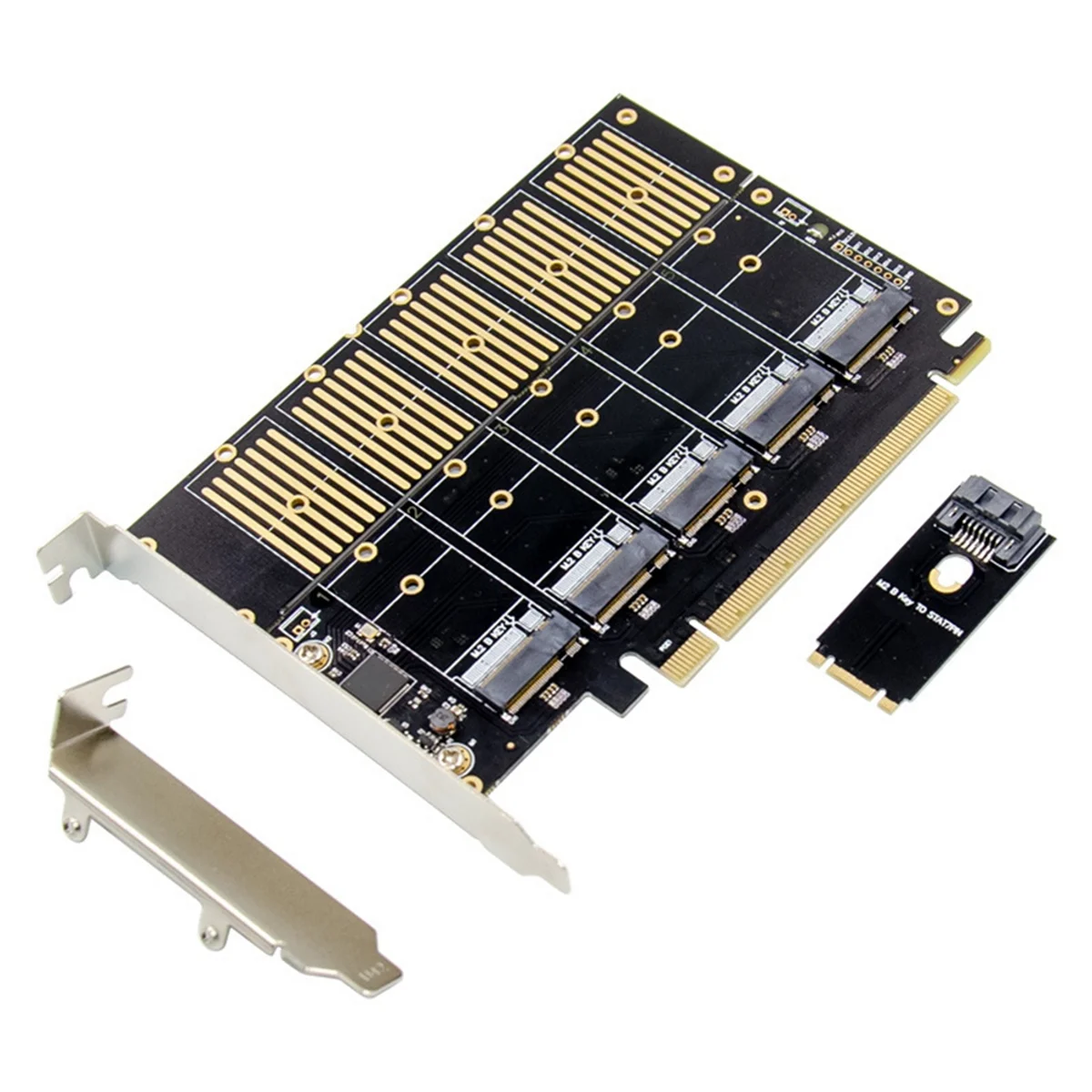 PCIe X16 M.2 Key B NVMe SSD Adapter Card M.2 NGFF to SATA-Ⅲ SSD Adapter Card NGFF SSD Expansion Card