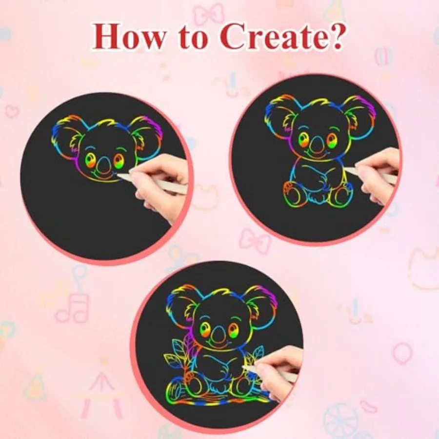 Scratch Paper Art Crafts Stocking Stuffers for Teens 2 Pack