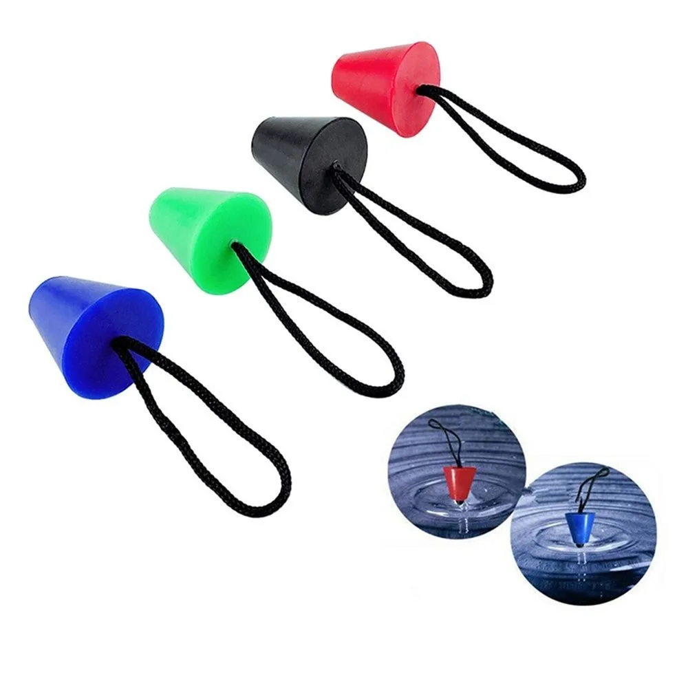 

Multi-function Cord Rope Kayak Plug Replacement Standard Size Scupper Plug Kits Coarse Thread Black Drain Holes